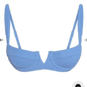 CLOVELLY TOP - AZURE CRINKLE size med